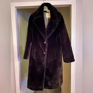 Jackets Coats Brand New Black Faux Fur Midi Coat Poshmark
